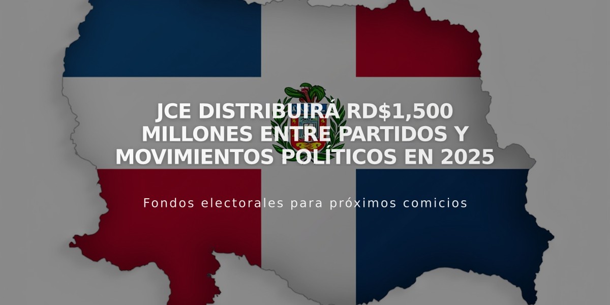 JCE distribuirá RD$1,500 millones entre partidos y movimientos políticos en 2025