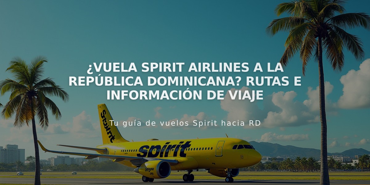 ¿Vuela Spirit Airlines a la República Dominicana? Rutas e información de viaje