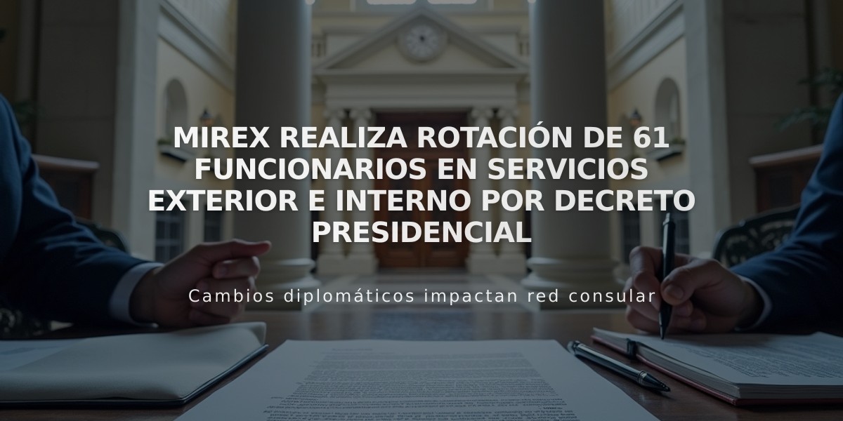 Mirex realiza rotación de 61 funcionarios en servicios exterior e interno por decreto presidencial