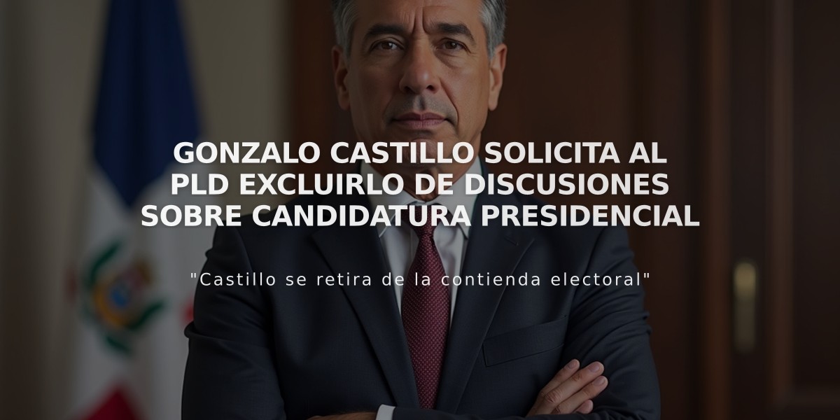 Gonzalo Castillo solicita al PLD excluirlo de discusiones sobre candidatura presidencial