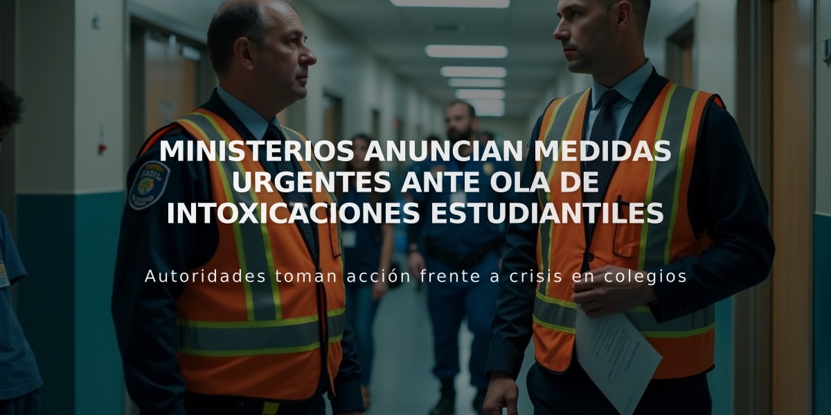 Ministerios anuncian medidas urgentes ante ola de intoxicaciones estudiantiles