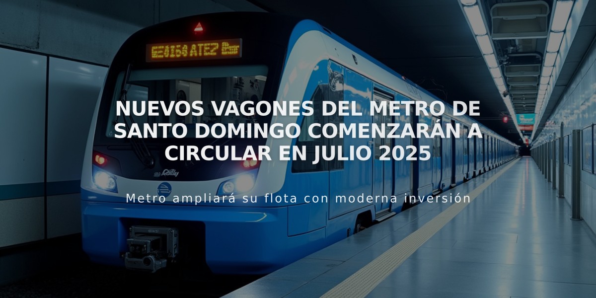 Nuevos vagones del Metro de Santo Domingo comenzarán a circular en julio 2025