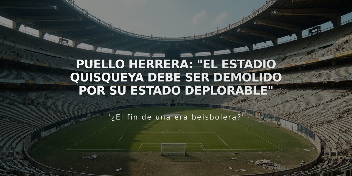 Puello Herrera: "El Estadio Quisqueya debe ser demolido por su estado deplorable"