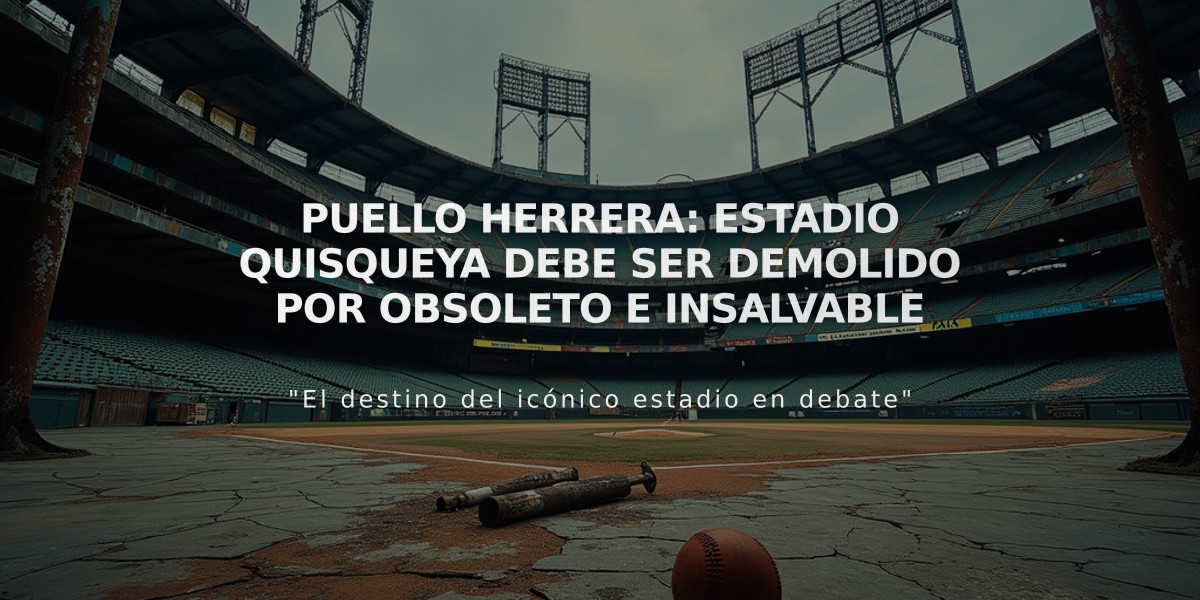 Puello Herrera: Estadio Quisqueya debe ser demolido por obsoleto e insalvable