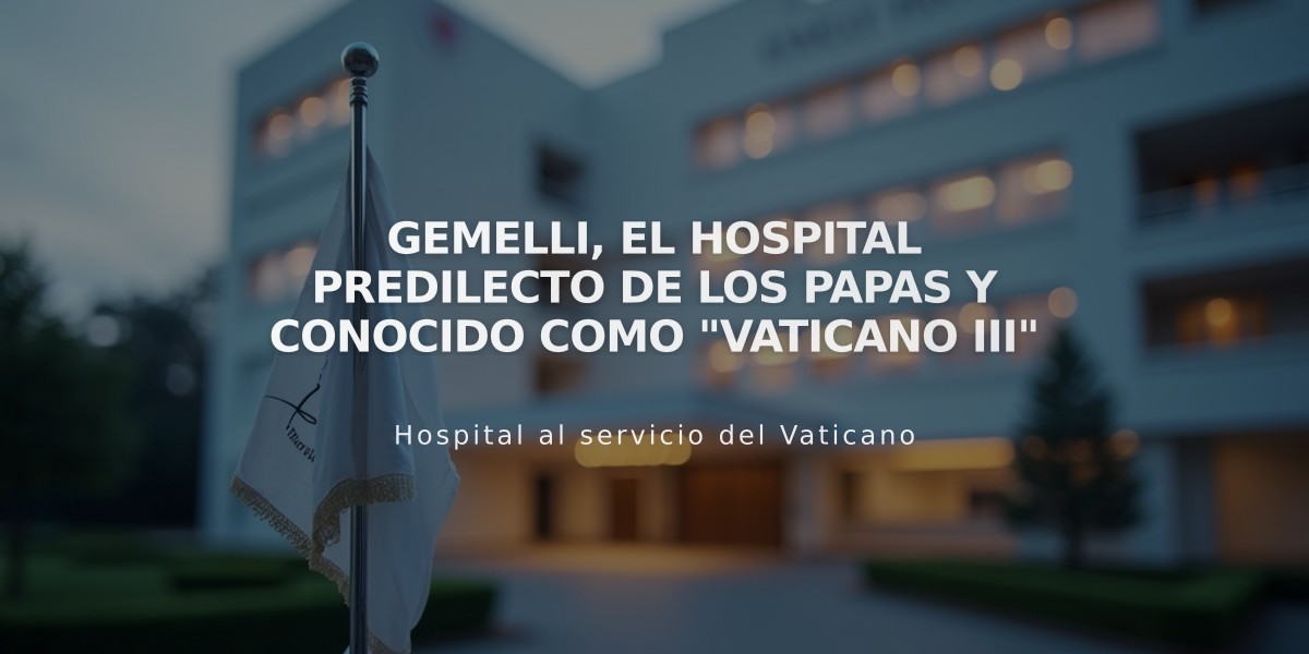 Gemelli, el hospital predilecto de los papas y conocido como "Vaticano III"