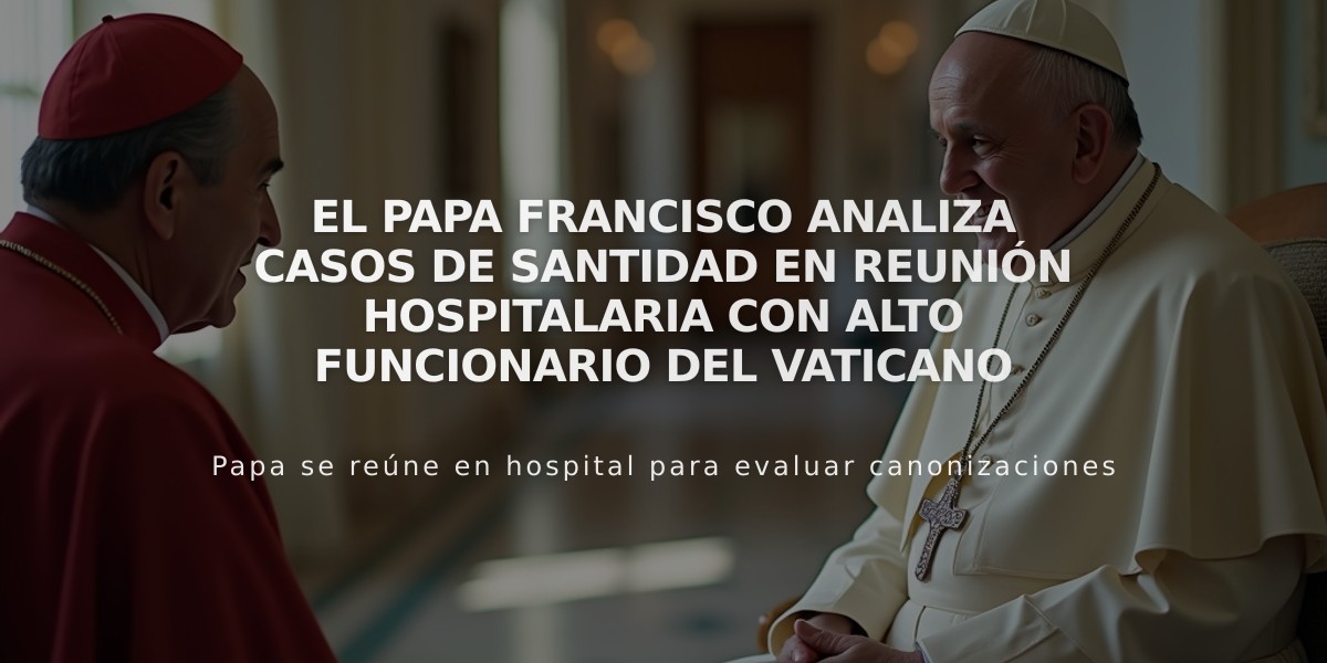 El Papa Francisco analiza casos de santidad en reunión hospitalaria con alto funcionario del Vaticano