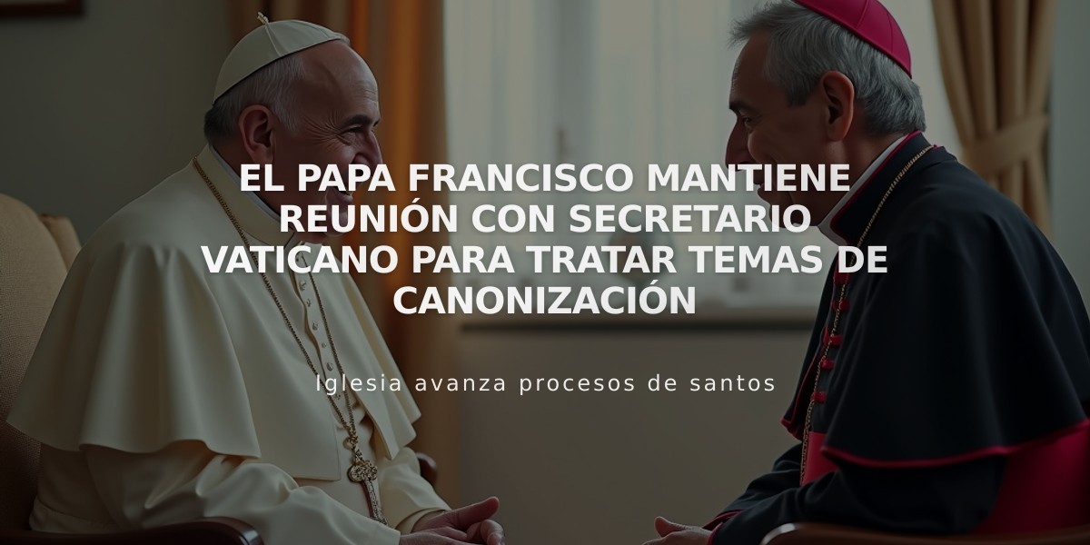 El papa Francisco mantiene reunión con secretario vaticano para tratar temas de canonización