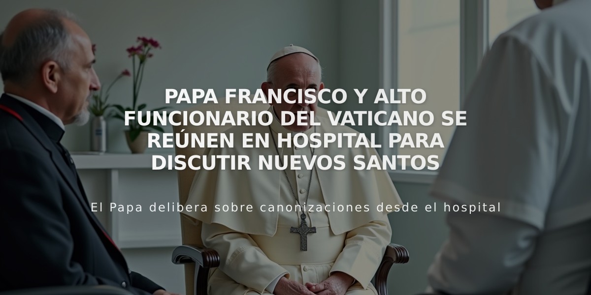 Papa Francisco y alto funcionario del Vaticano se reúnen en hospital para discutir nuevos santos