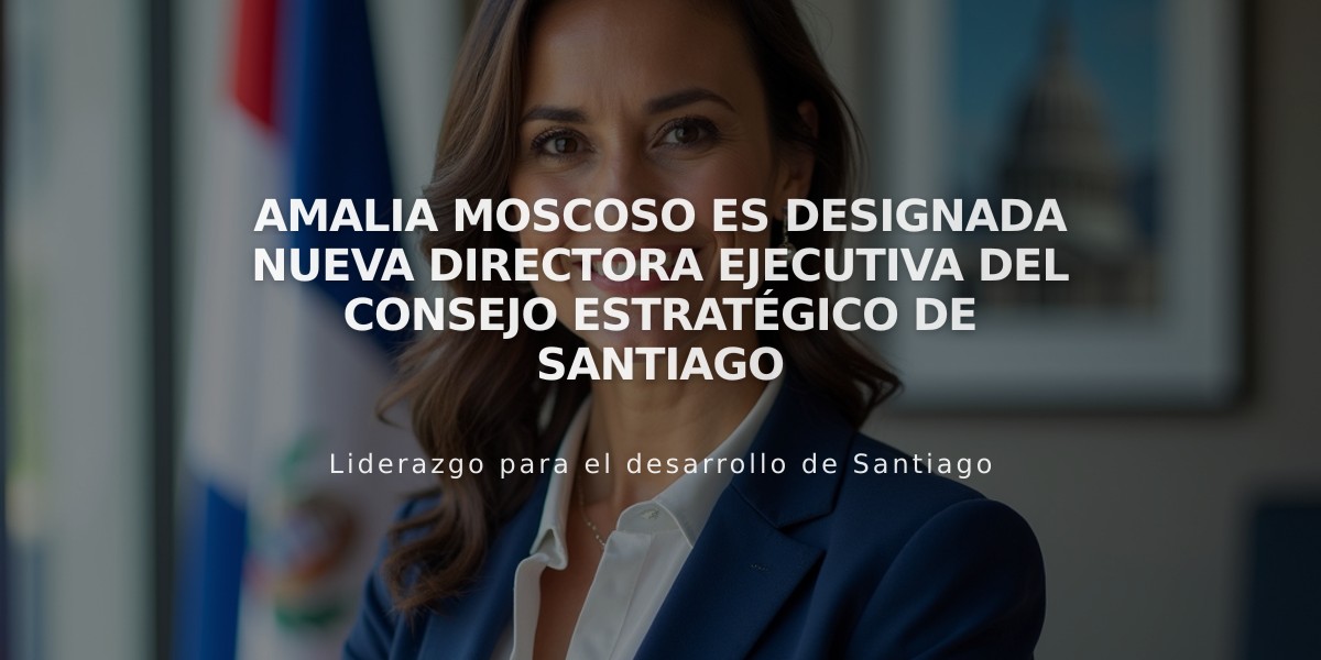 Amalia Moscoso es designada nueva Directora Ejecutiva del Consejo Estratégico de Santiago