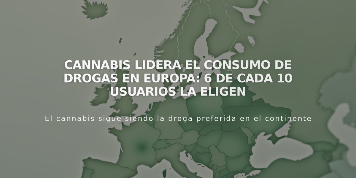 Cannabis lidera el consumo de drogas en Europa: 6 de cada 10 usuarios la eligen