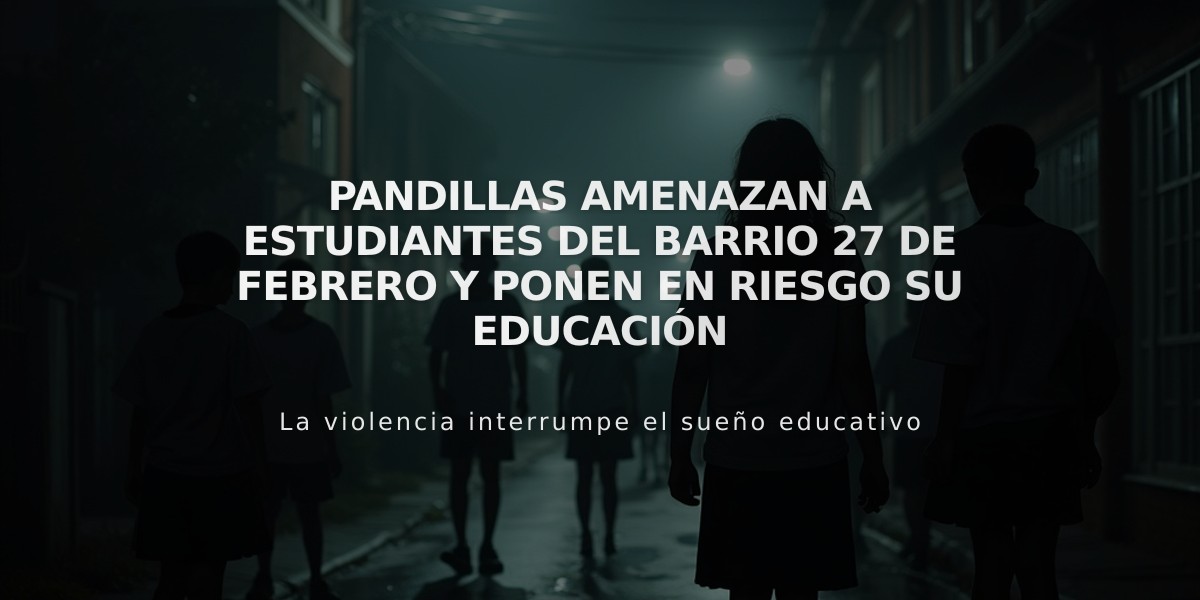 Pandillas amenazan a estudiantes del barrio 27 de Febrero y ponen en riesgo su educación