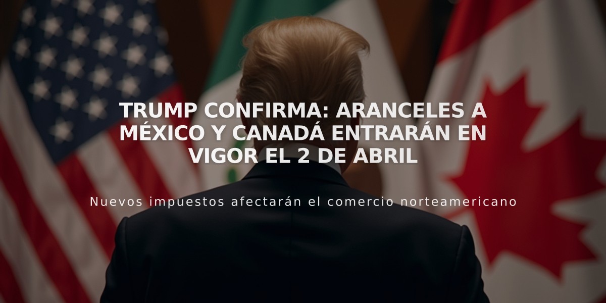 Trump confirma: Aranceles a México y Canadá entrarán en vigor el 2 de abril