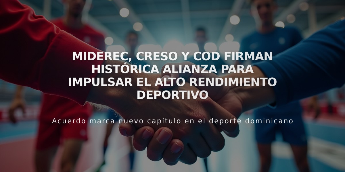 Miderec, CRESO y COD firman histórica alianza para impulsar el alto rendimiento deportivo