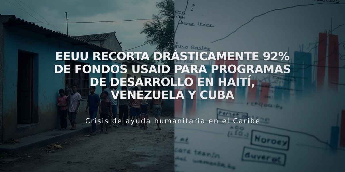 EEUU recorta drásticamente 92% de fondos USAID para programas de desarrollo en Haití, Venezuela y Cuba