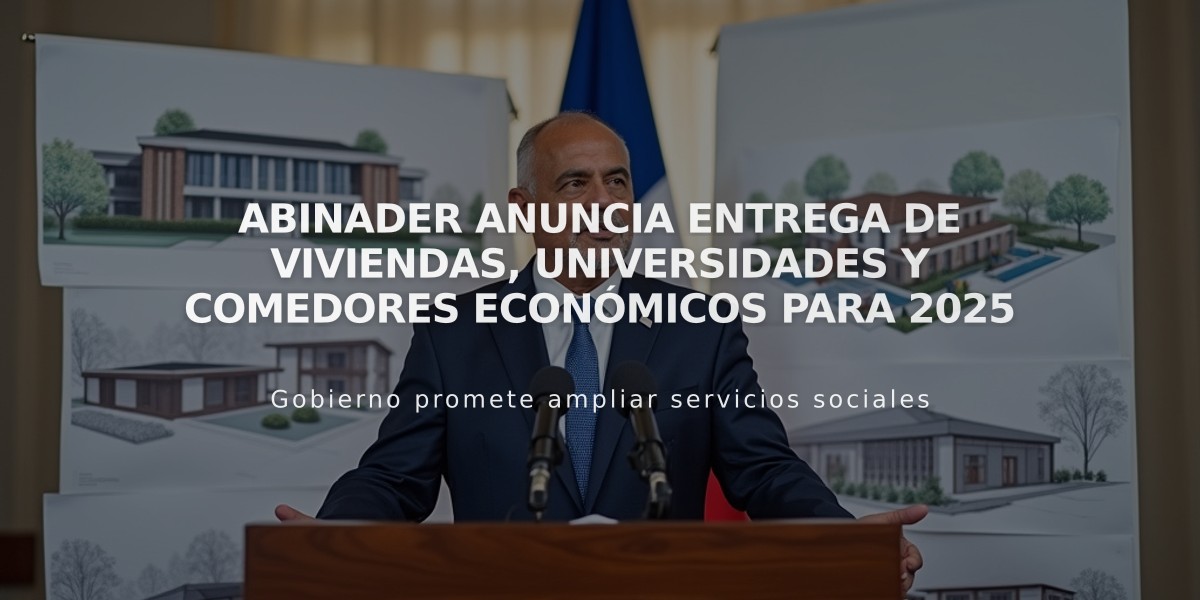 Abinader anuncia entrega de viviendas, universidades y comedores económicos para 2025