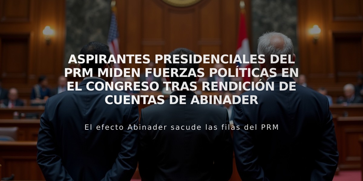 Aspirantes presidenciales del PRM miden fuerzas políticas en el Congreso tras rendición de cuentas de Abinader