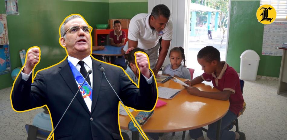 Hombre de traje habla con niños