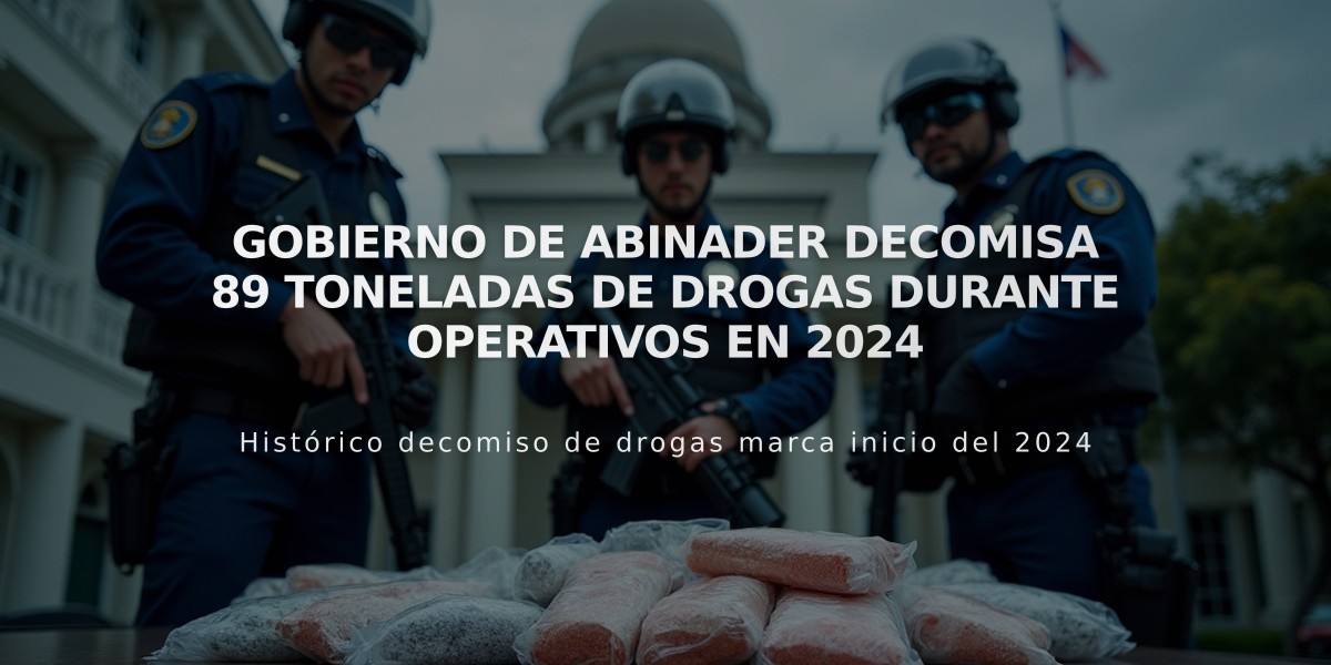 Gobierno de Abinader decomisa 89 toneladas de drogas durante operativos en 2024