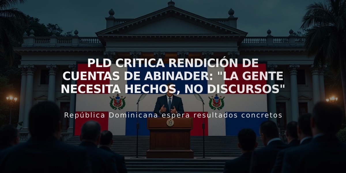 PLD critica rendición de cuentas de Abinader: "La gente necesita hechos, no discursos"