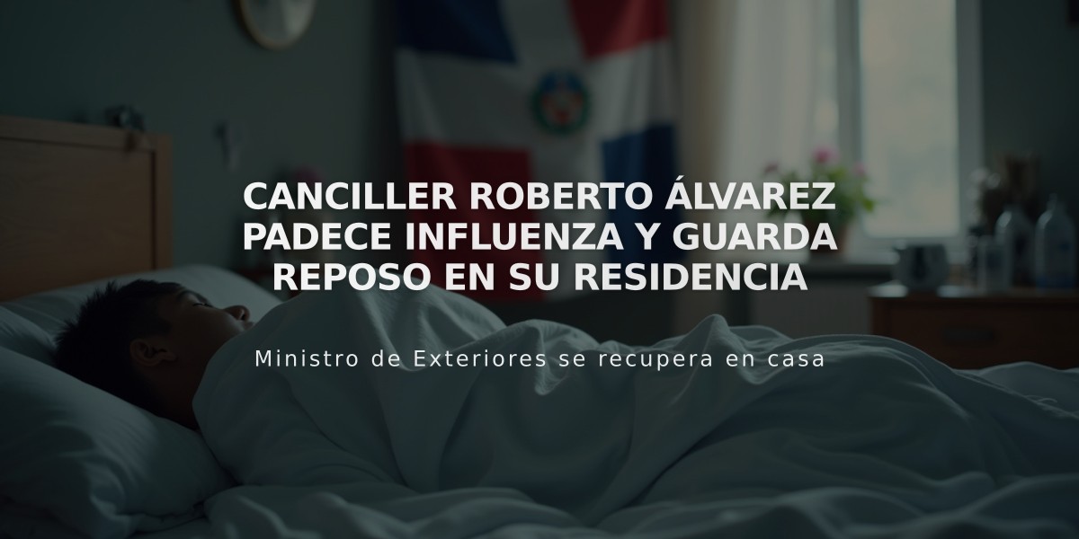 Canciller Roberto Álvarez padece influenza y guarda reposo en su residencia