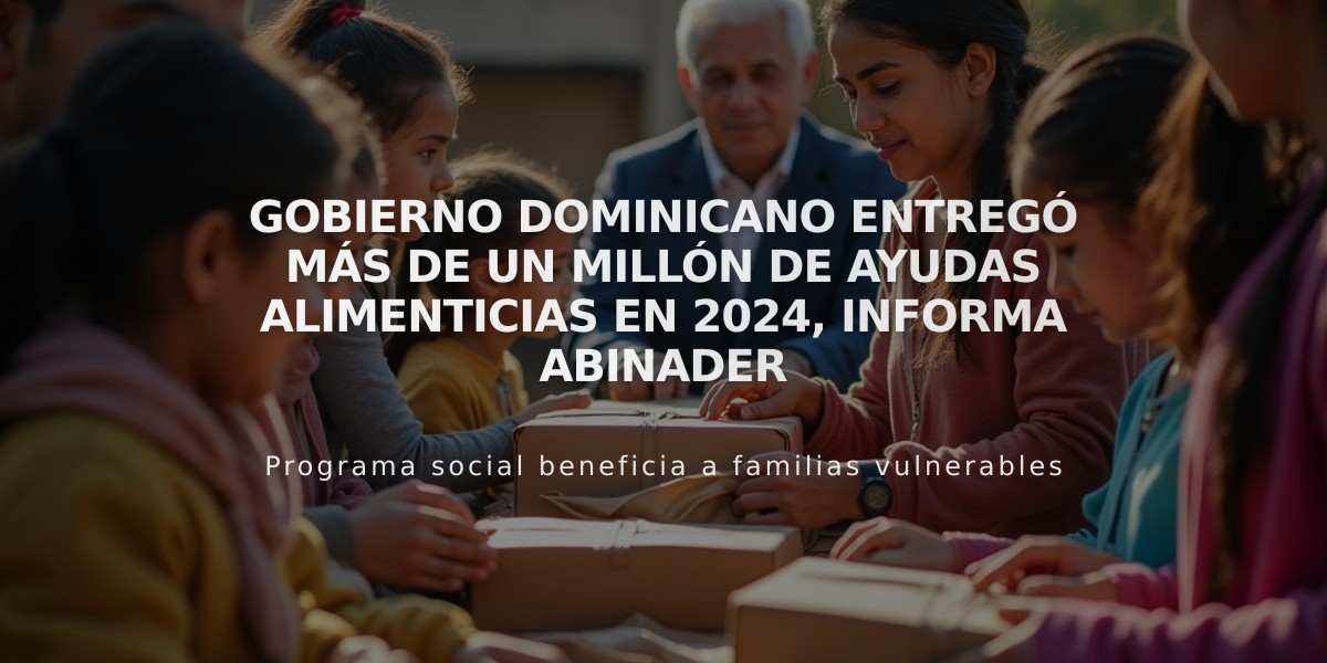 Gobierno dominicano entregó más de un millón de ayudas alimenticias en 2024, informa Abinader