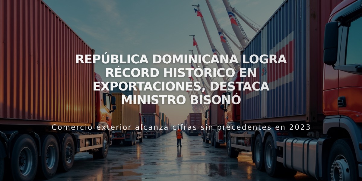 República Dominicana logra récord histórico en exportaciones, destaca ministro Bisonó