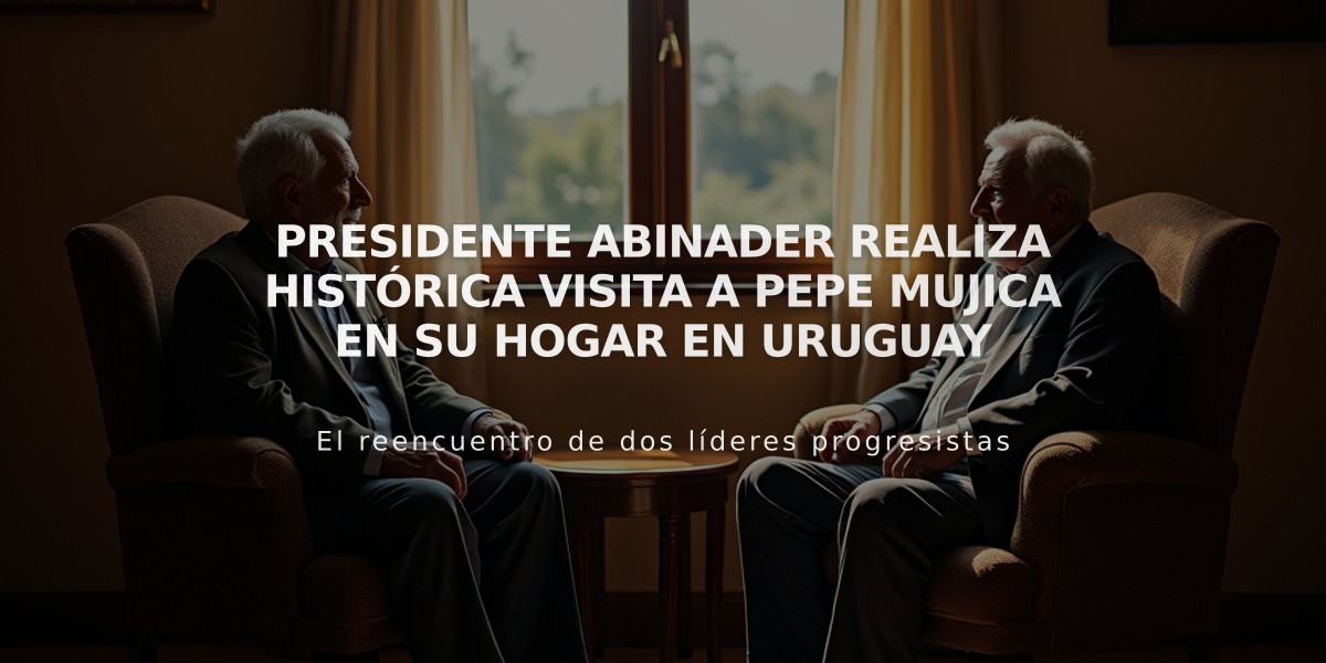 Presidente Abinader realiza histórica visita a Pepe Mujica en su hogar en Uruguay