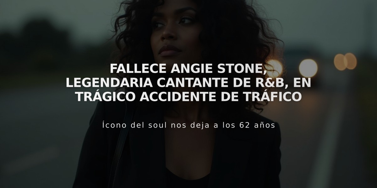 Fallece Angie Stone, legendaria cantante de R&B, en trágico accidente de tráfico