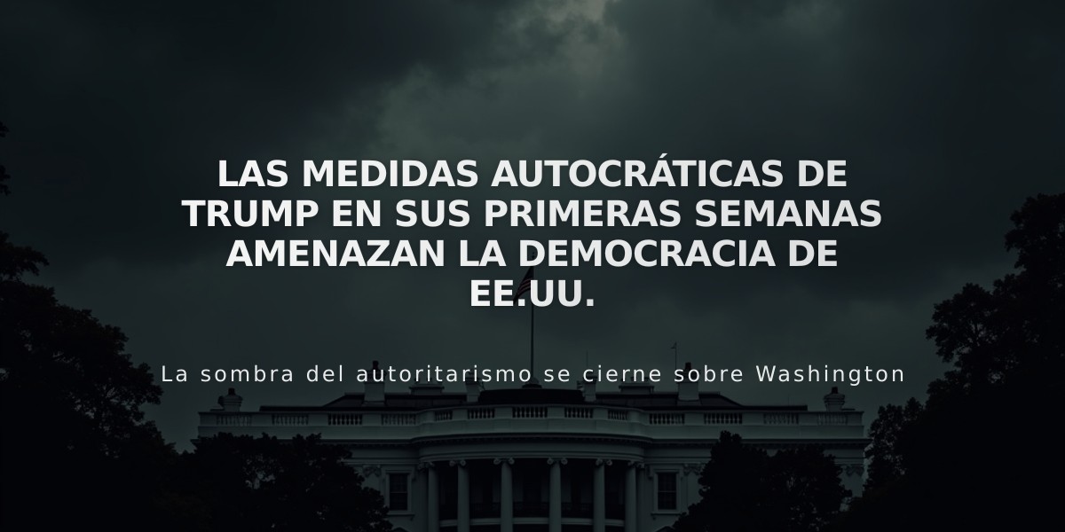 Las medidas autocráticas de Trump en sus primeras semanas amenazan la democracia de EE.UU.