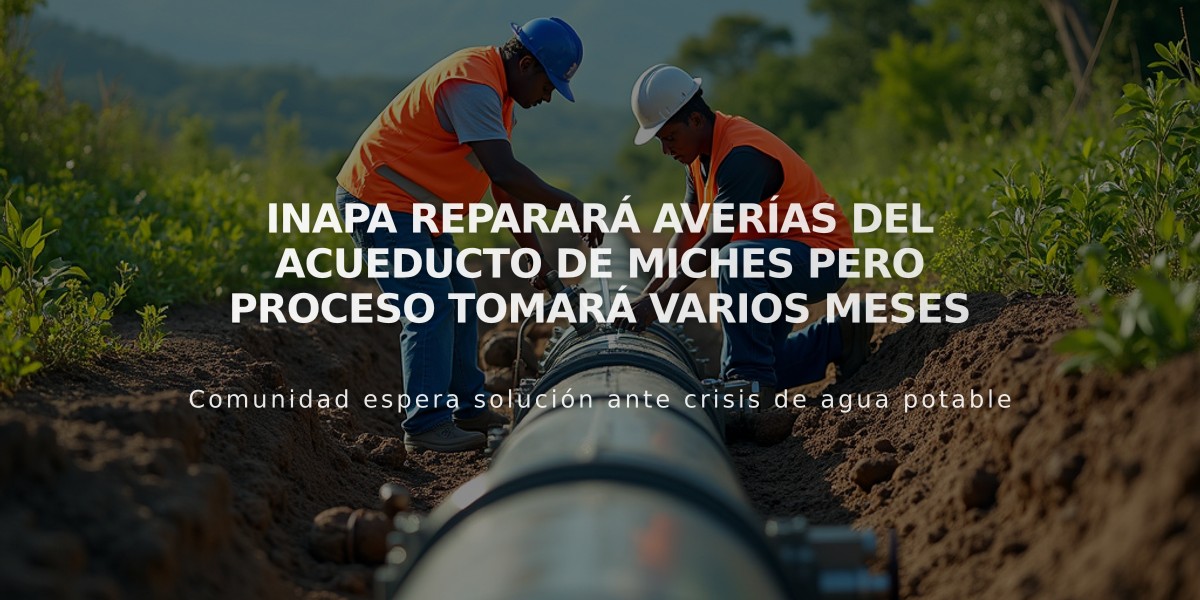 INAPA reparará averías del acueducto de Miches pero proceso tomará varios meses