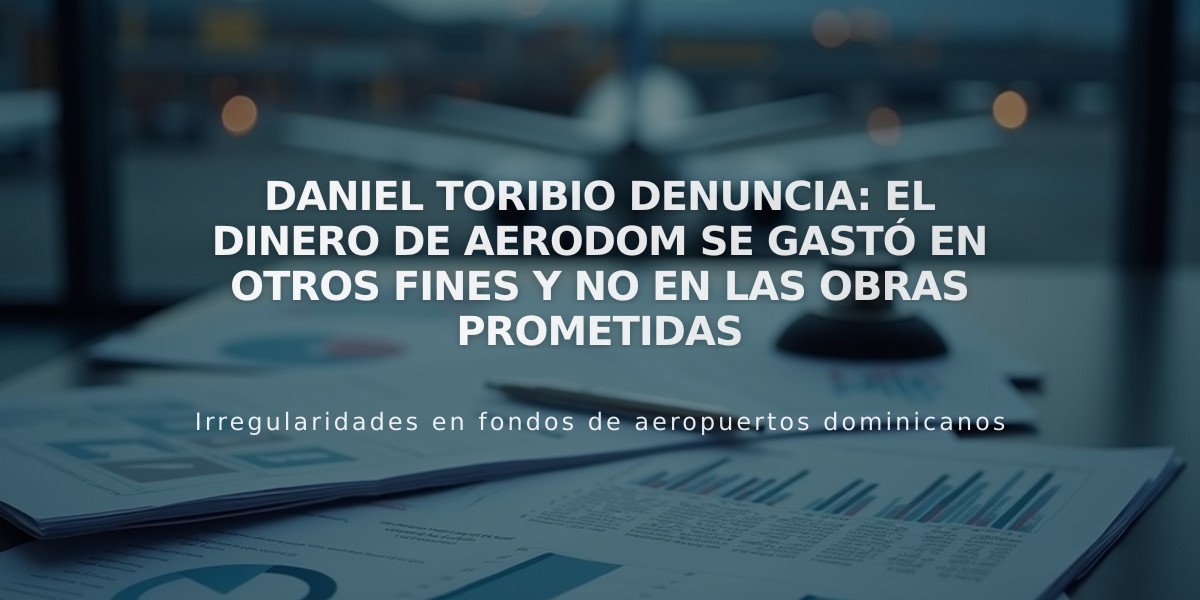 Daniel Toribio denuncia: El dinero de Aerodom se gastó en otros fines y no en las obras prometidas