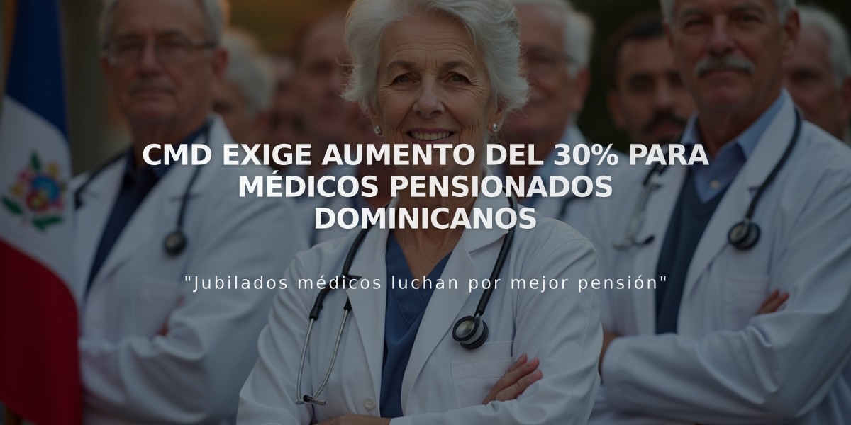 CMD exige aumento del 30% para médicos pensionados dominicanos