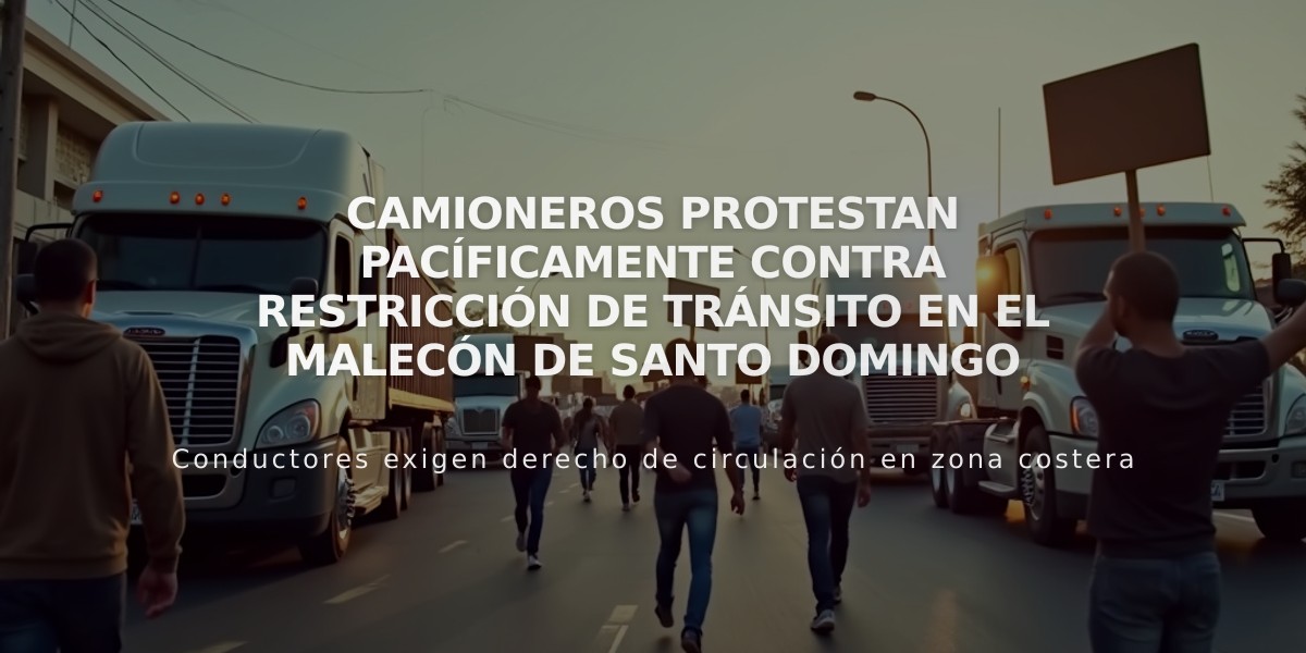 Camioneros protestan pacíficamente contra restricción de tránsito en el Malecón de Santo Domingo