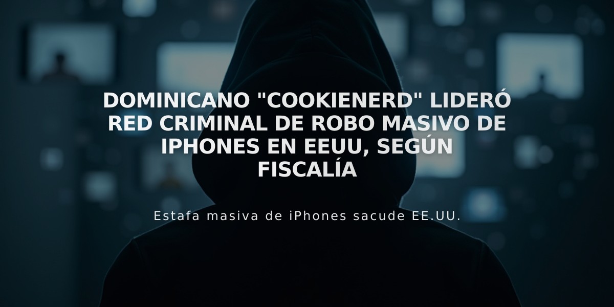 Dominicano "CookieNerd" lideró red criminal de robo masivo de iPhones en EEUU, según fiscalía