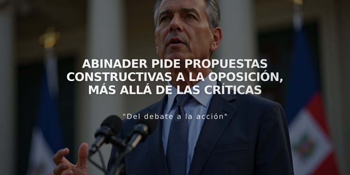 Abinader pide propuestas constructivas a la oposición, más allá de las críticas