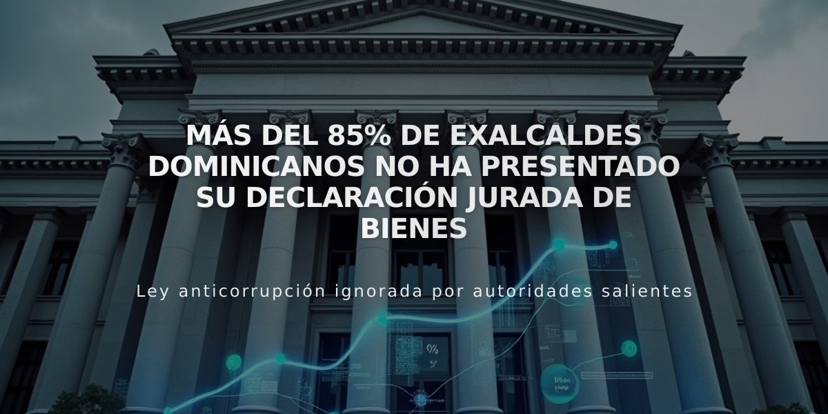 Más del 85% de exalcaldes dominicanos no ha presentado su declaración jurada de bienes