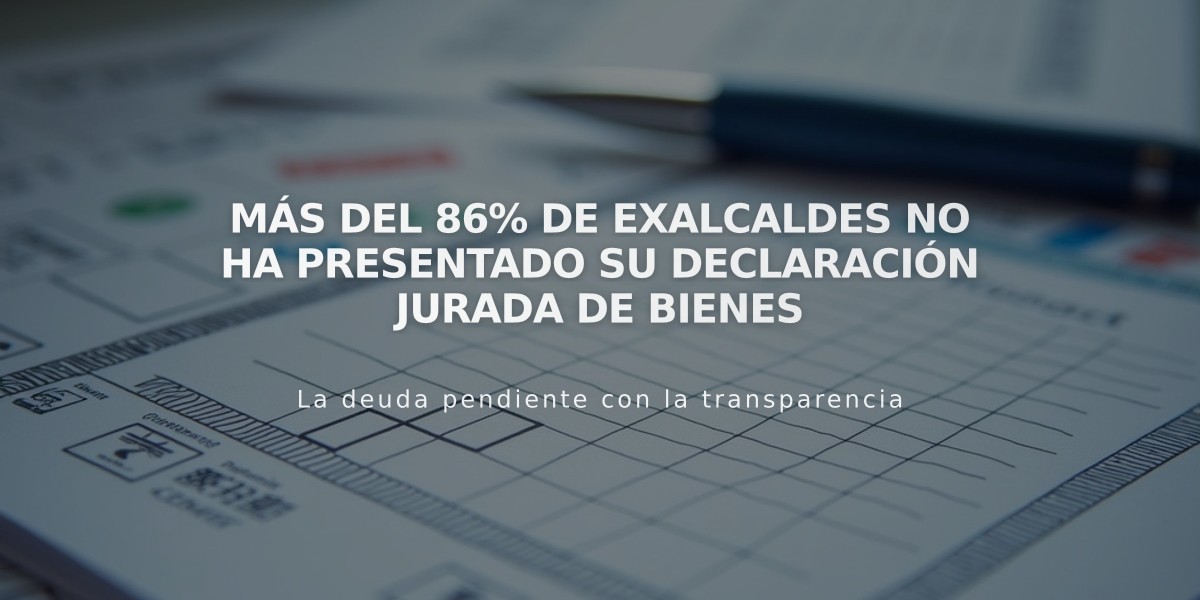 Más del 86% de exalcaldes no ha presentado su declaración jurada de bienes