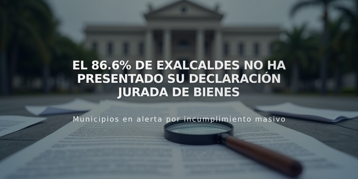 El 86.6% de exalcaldes no ha presentado su declaración jurada de bienes