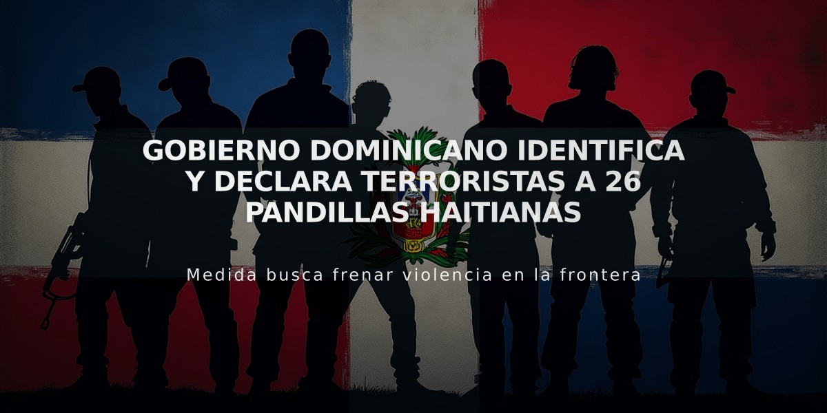 Gobierno dominicano identifica y declara terroristas a 26 pandillas haitianas