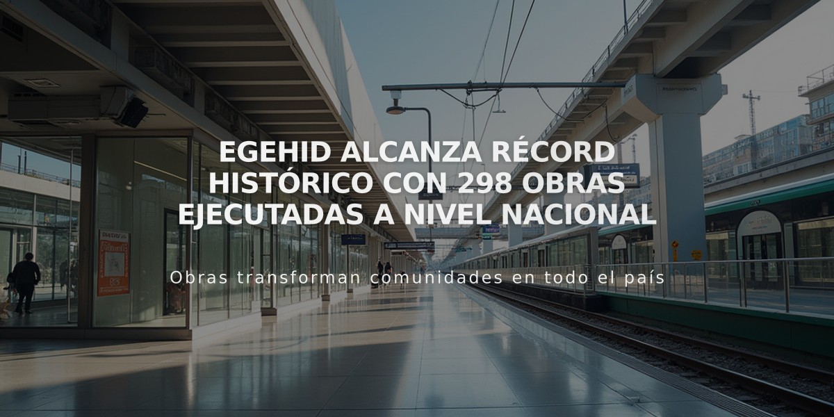 EGEHID alcanza récord histórico con 298 obras ejecutadas a nivel nacional