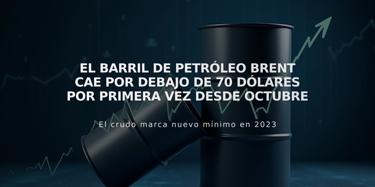 El barril de petróleo Brent cae por debajo de 70 dólares por primera vez desde octubre