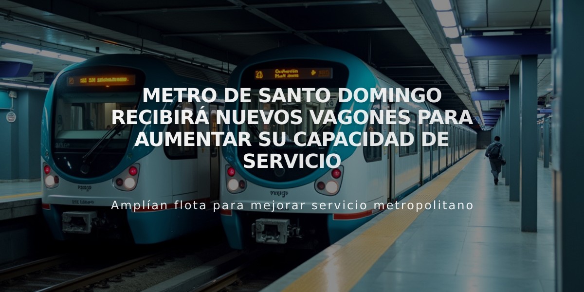 Metro de Santo Domingo recibirá nuevos vagones para aumentar su capacidad de servicio