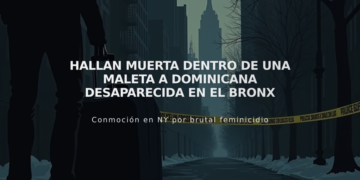 Hallan muerta dentro de una maleta a dominicana desaparecida en El Bronx