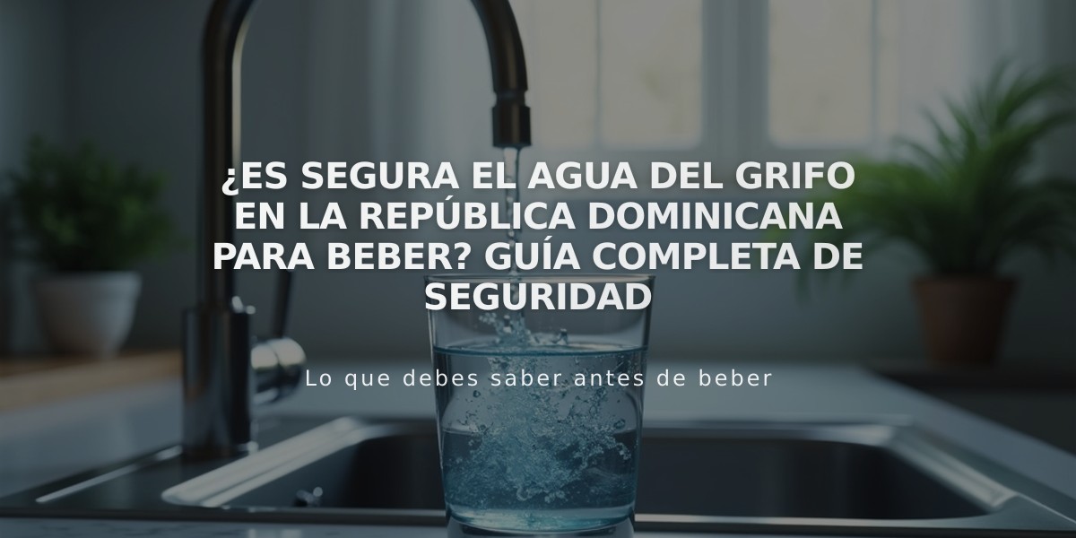 ¿Es segura el agua del grifo en la República Dominicana para beber? Guía completa de seguridad